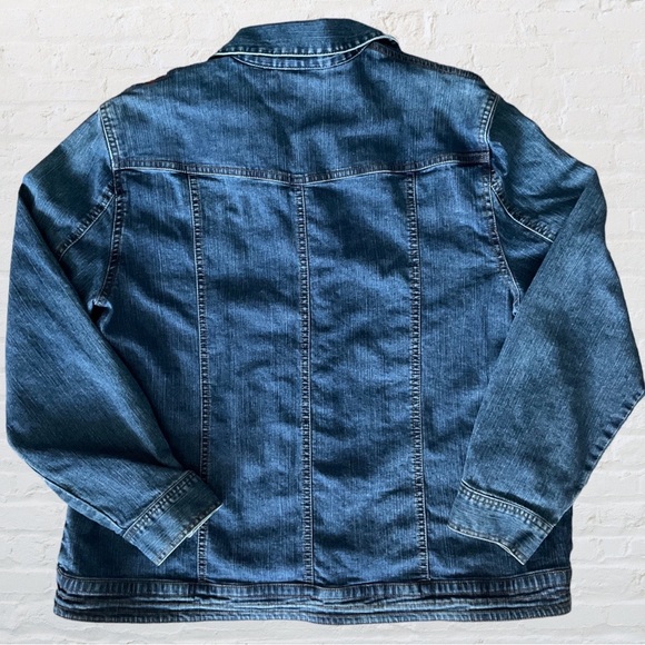 Alfred Dunner Embroidered Denim Jean Shirt Jacket Floral - Picture 3 of 9